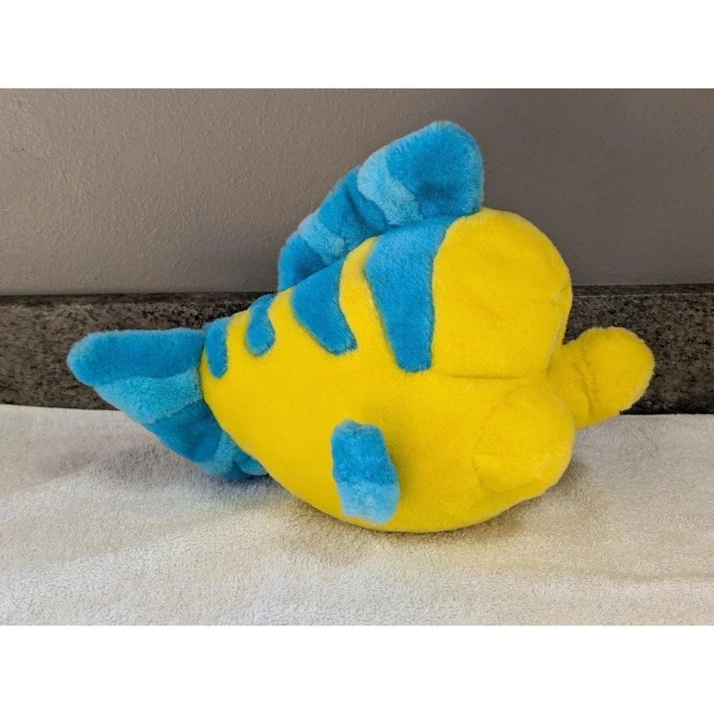 VINTAGE rare PLUSH ORIGINAL LITTLE MERMAID 1991 TYCO FLOUNDER FISH  DISNEY
